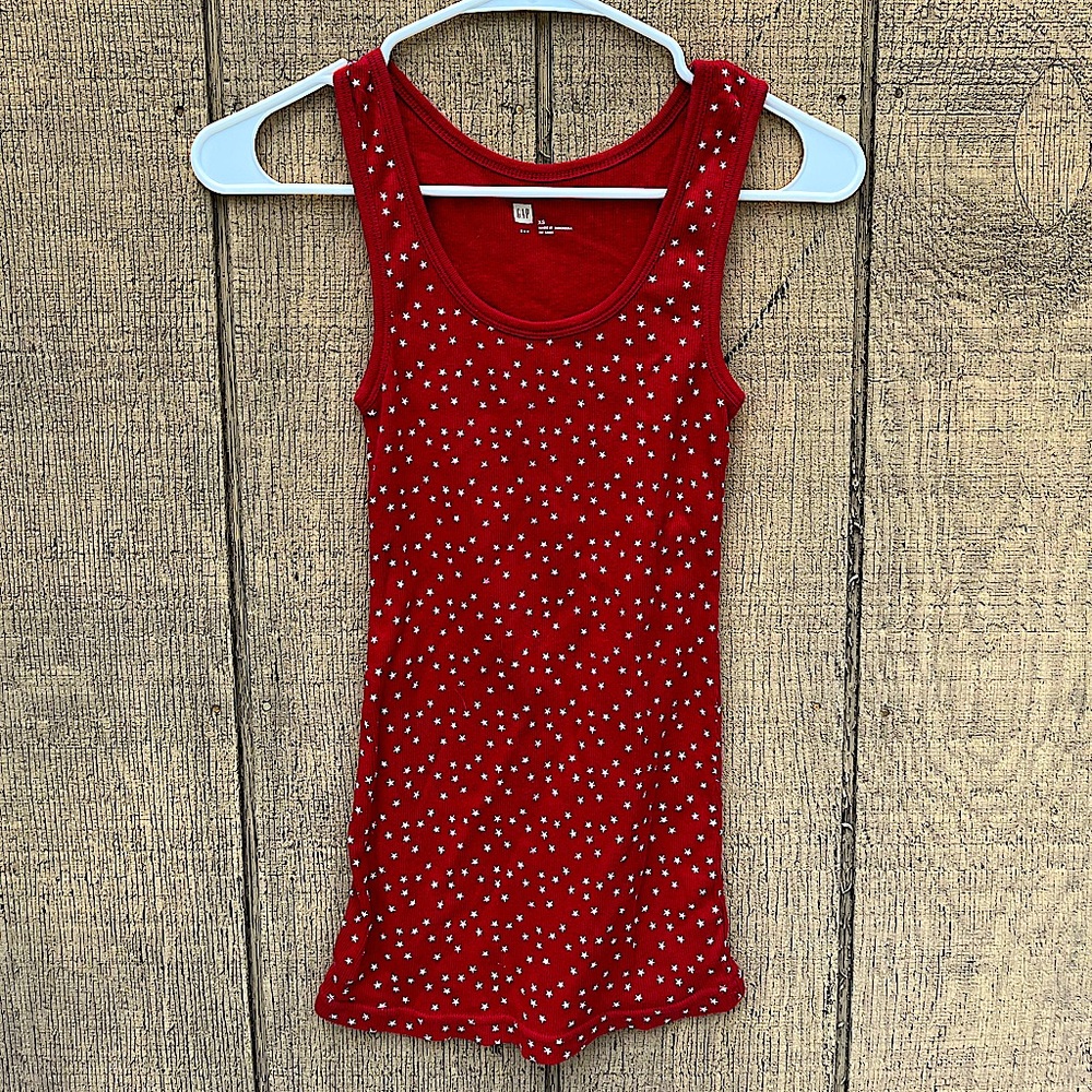 GAP Red & White Star Tank Top